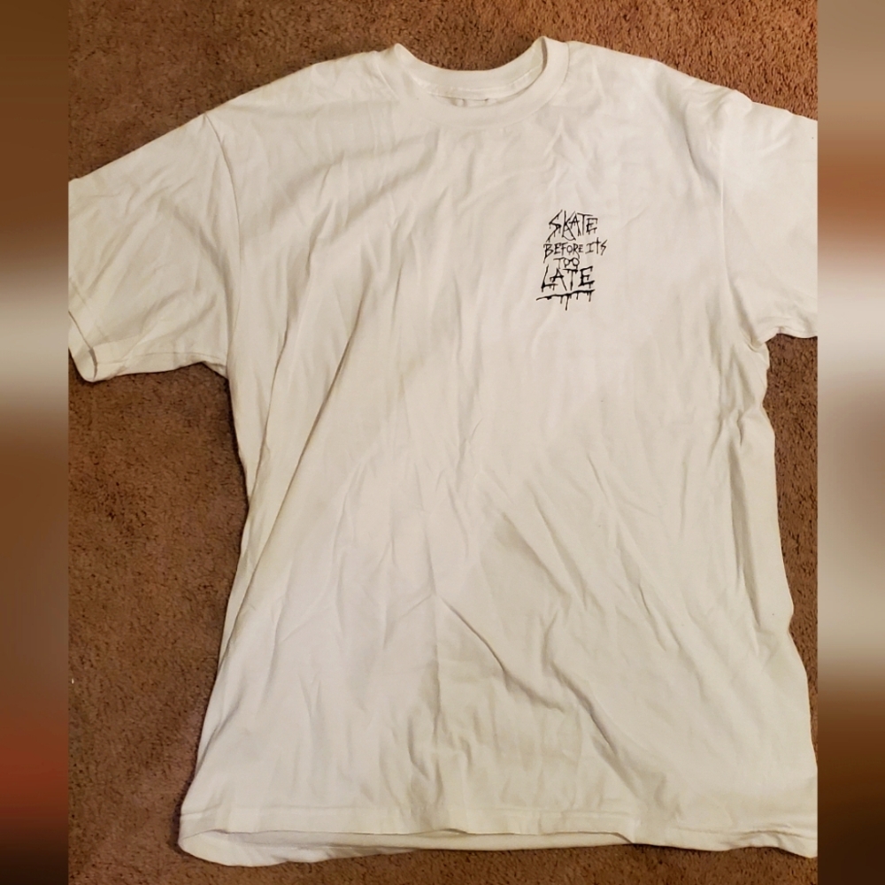 NEW Skateboard shirt "skate before its too late" reaper